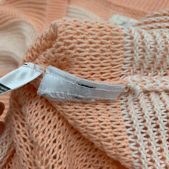 Levis Pullover Sweater Womens L Creamsicle Scoop Neck Ribbed Open Stitch Knit - Picture 11 of 13